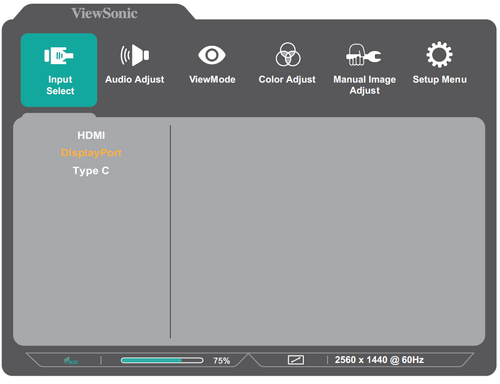 Input Select menu