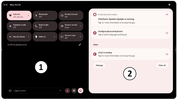 Control and Notification Panel
