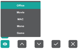 Menu options from the ViewMode menu