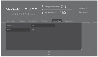 Adjust/Select an option
