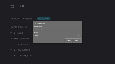 Add Network Settings
