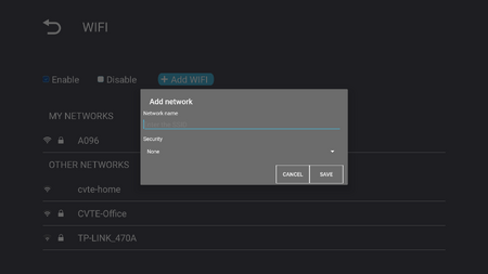 Add Network Setting