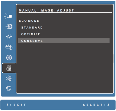 Adjust/Select the option
