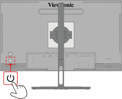 VP2776T-4K's Power Button is at the rear of the monitor, below the Joy Key