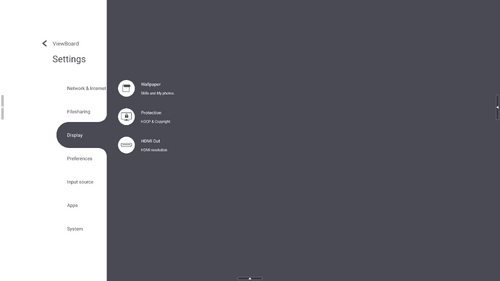 Display settings