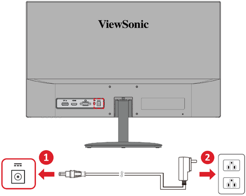 Connect the monitor to a power source