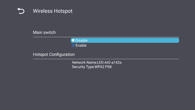 Wireless Hotspot Settings
