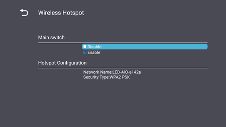 Wireless Hotspot Setting