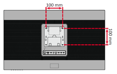VESA mounting locations on the rear of the monitor