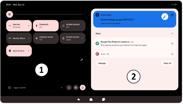 Control and Notification Panel