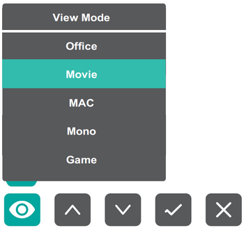 the ViewMode quick menu