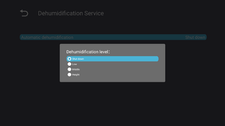 Dehumidification Level Setting