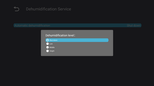 Dehumidification Level Setting