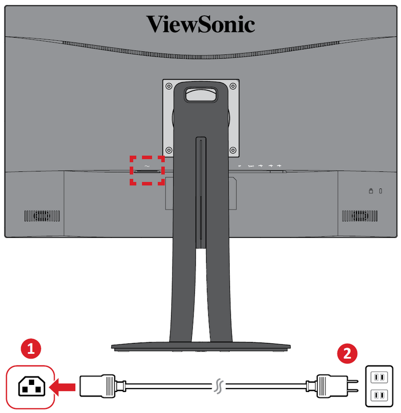 VP275-4K Connecting Power and Devices - ViewSonic Monitor