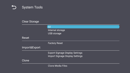 System Tool Setting