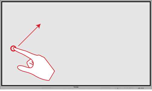 Moving an Object Press and hold the object on the ViewBoard and slowly drag it with your finger to your desired location.