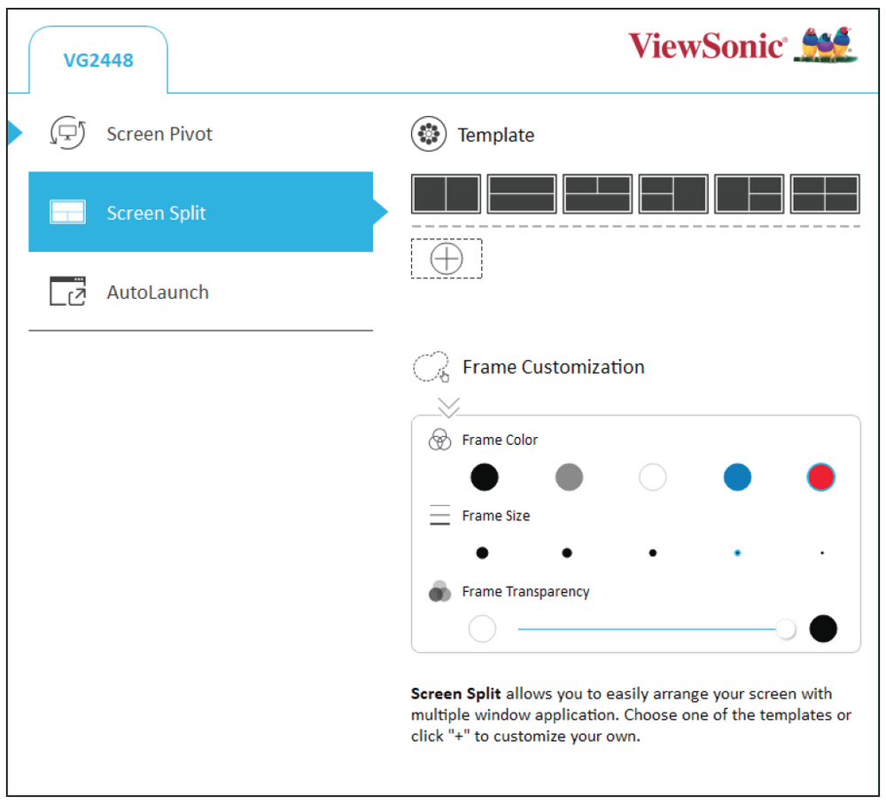 VDisplayManager Advanced Features - ViewSonic Monitor Software