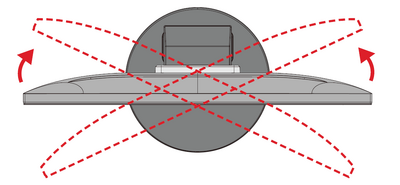 Monitor swiveling to the left or right
