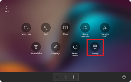 Settings button