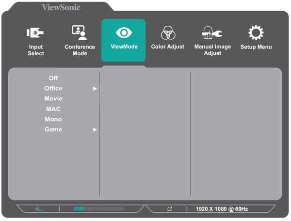 ViewMode menu