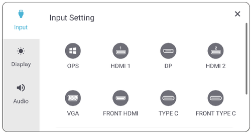 Input Menu