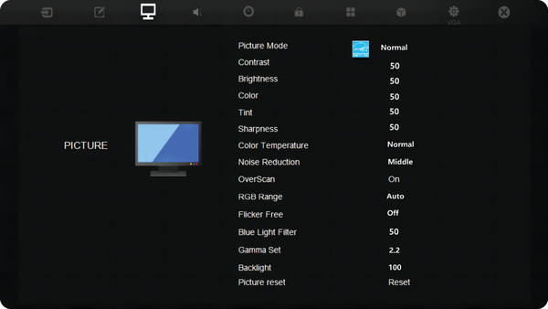 IFPG1's Picture OSD Menu Items