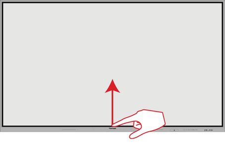 Swipe Up for General Settings Swipe up from the bottom of the ViewBoard to launch the General Settings.