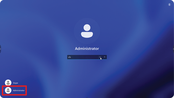Selecting the Administrator account
