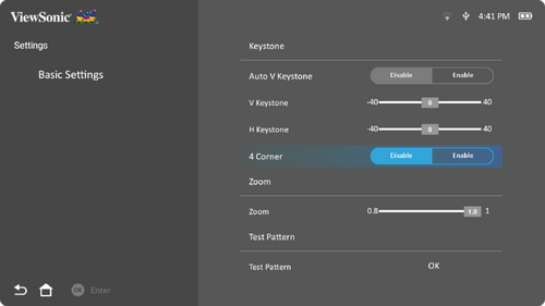 View & adjust the basic Settings