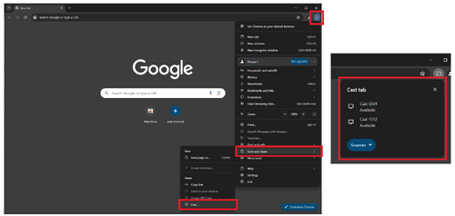 VCast Chromecast Select Screen