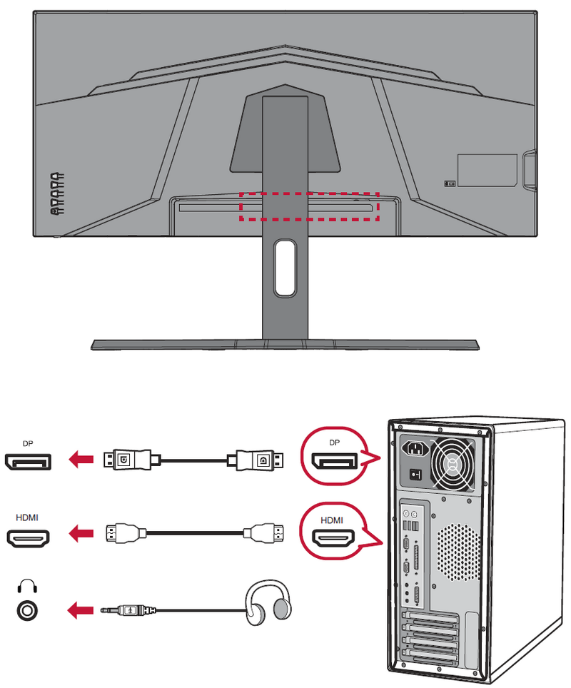 VX3418-2KPC Connecting Power and Devices - ViewSonic Monitor