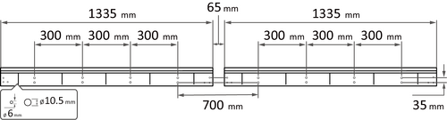 Mounting Hole Spacing for the Wall Mount Brackets